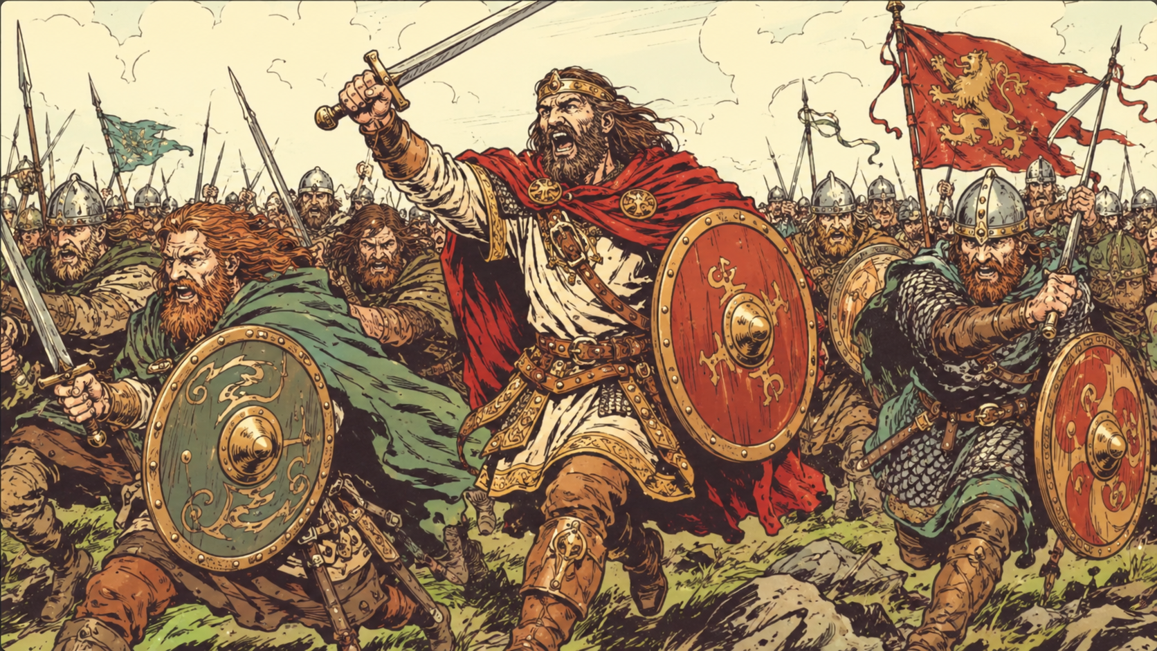 Brian Boru leading his army into battle